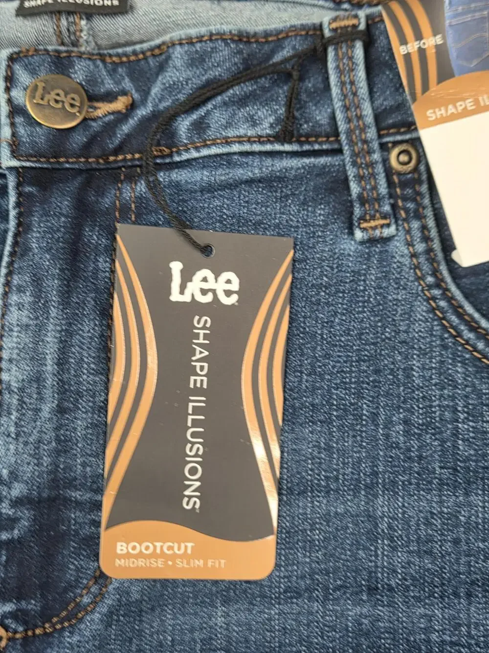 Lee Jeans Womens 16P Blue Bootcut Mid Rise Slim Fit Shape Illusions Stretch